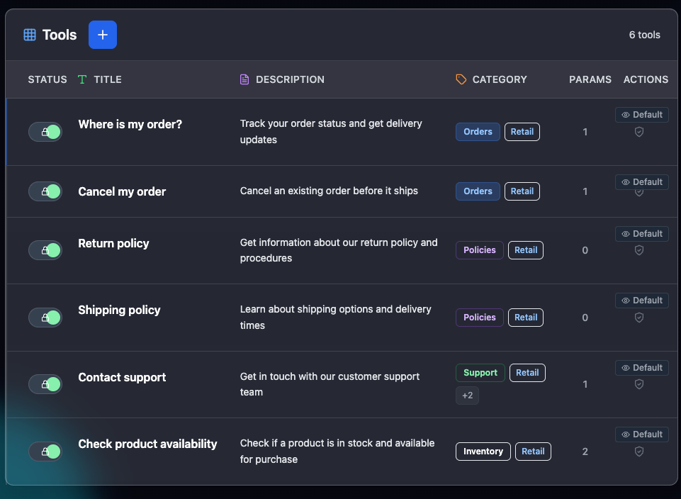 MCP Tools Interface Preview